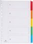 Pergamy tabbladen met indexblad ft A4 11-gaatsperforatie geassorteerde kleuren 5 tabs - Thumbnail 2