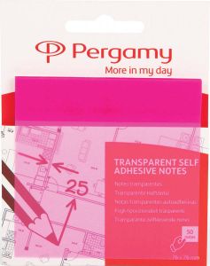 Pergamy transparante notes ft 76 x 76 mm 50 vel roze