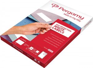 Pergamy witte etiketten ft 70 x 42 3 rechte hoeken pak van 2100 etiketten