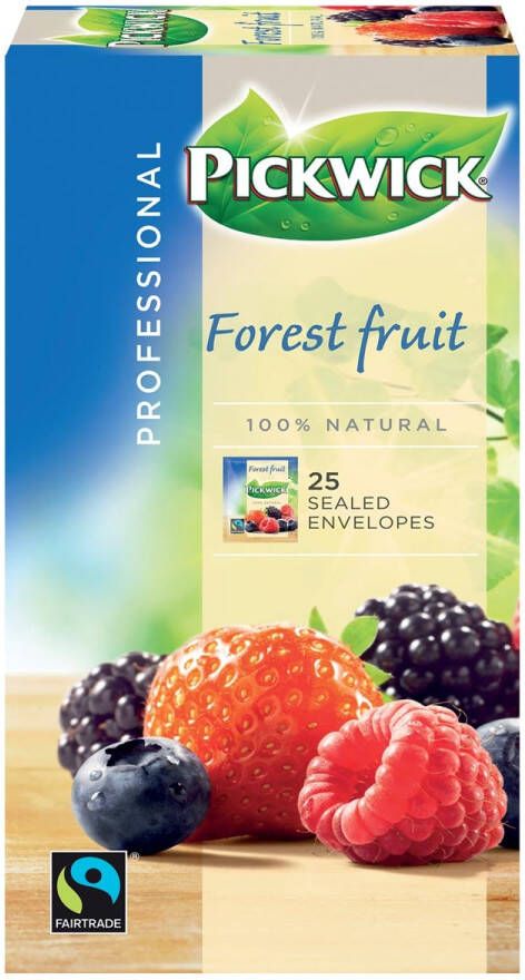 Pickwick thee bosvruchten fairtrade pak van 25 zakjes
