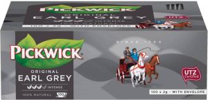 Pickwick Thee Earl grey 100 zakjes van 2gr met envelop