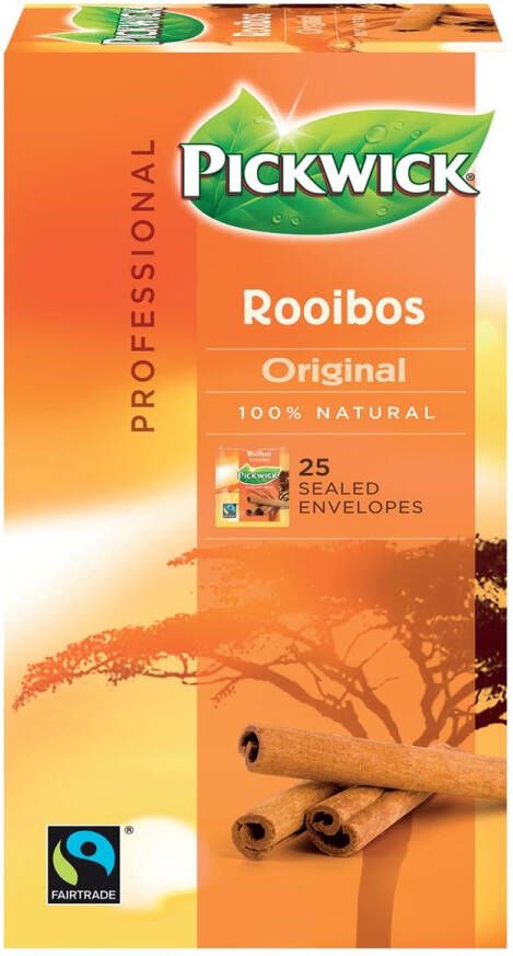 Pickwick Thee Fair Trade rooibos 25 zakjes van 1.5gr