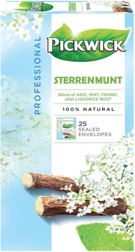 Pickwick Thee sterrenmunt 25x2gr met envelop