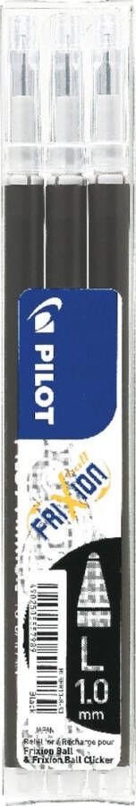 Pilot balpenvulling FriXion Ball Clicker zwart etui van 3 stuks