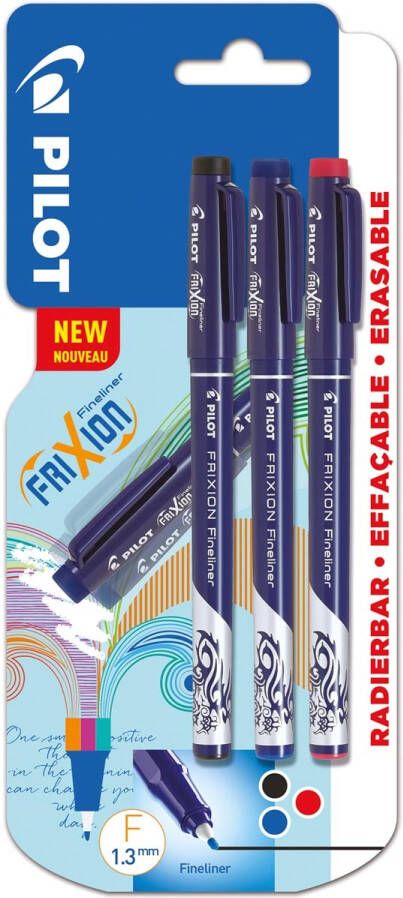 Pilot fineliner Frixion Basic geassorteerde kleuren set van 3 stuks