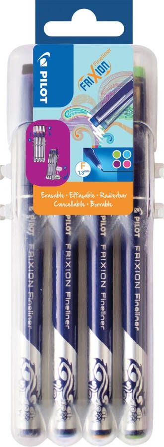 Pilot fineliner Frixion Fun geassorteerde kleuren set van 4 stuks