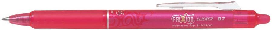 Pilot FriXion Ball Clicker roller intrekbaar medium punt 0 7 mm roze