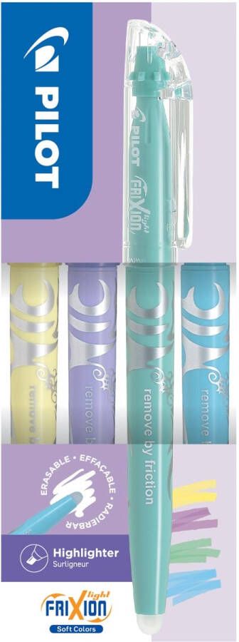 Pilot FriXion Light markeerstift Soft doos van 4 stuks: geel violet groen blauw