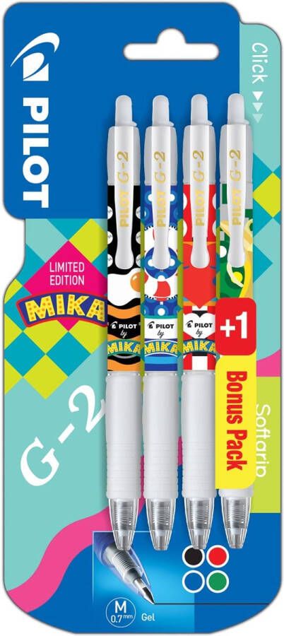 Pilot roller G-2 07 Mika blister van 3+1 gratis in geassorteerde kleuren