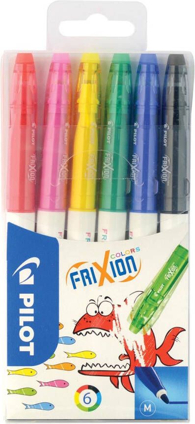 Pilot Viltstift friXion Colors medium assorti etui Ã  6 stuks