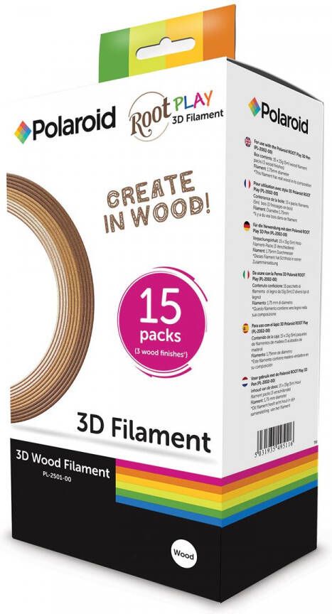 Polaroid filament Root Play in ophangdoos met 3 tinten hout