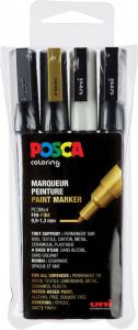 Posca paintmarker PC-3M set van 4 markers in geassorteerde kleuren