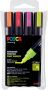 Posca paintmarker PC-5M etui met 4 stuks in geassorteerde fluo kleuren - Thumbnail 1
