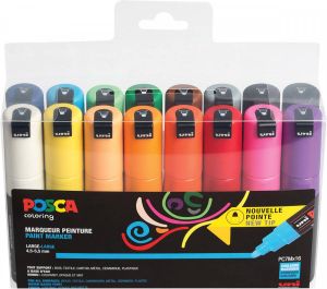 Posca paintmarker PC-7M set van 16 stuks in geassorteerde kleuren