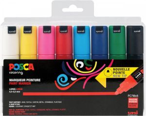 Posca paintmarker PC-7M set van 8 markers in geassorteerde basiskleuren