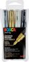 Posca Uni paintmarker PC-1MC 0 7 mm etui met 4 stuks in geassorteerde metallic kleuren - Thumbnail 1
