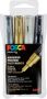 Posca Uni paintmarker PC-1MC 0 7 1 mm etui met 4 stuks in geassorteerde metallic kleuren - Thumbnail 1