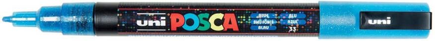 Posca Uni paintmarker PC-3ML 1 5 mm glitter donkerblauw
