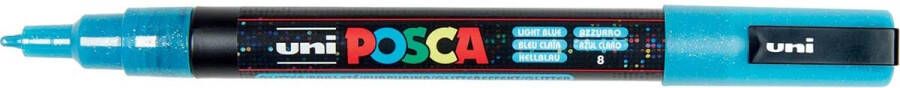 Posca Uni paintmarker PC-3ML 1 5 mm glitter lichtblauw