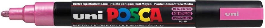 Posca uni ball Paint Marker op waterbasis PC 5M roze metaal