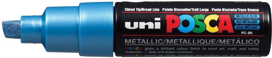 Posca uni-ball Paint Marker op waterbasis PC-8K blauw metaal
