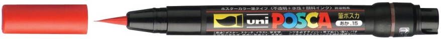 Uni-Ball Paintmarker Uni ball op waterbasis posca brush rood