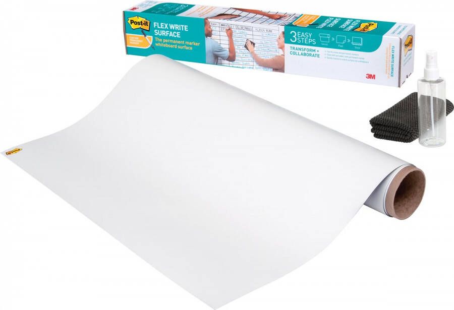 Post-it flex write surface Post-It Flex Write whiteboardfolie op rol ft 121 9 x 182 9 cm