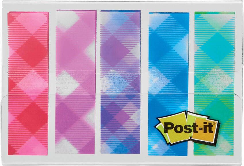 Post-It Index plaid motive collection ft 11 9 mm x 43 2mm 5 x 20 stuks