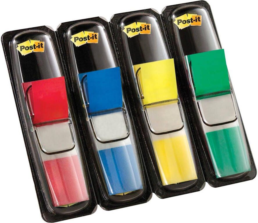 Post-It Index Post-it Notes Smal 4 x 35 tabs rood blauw geel en groen