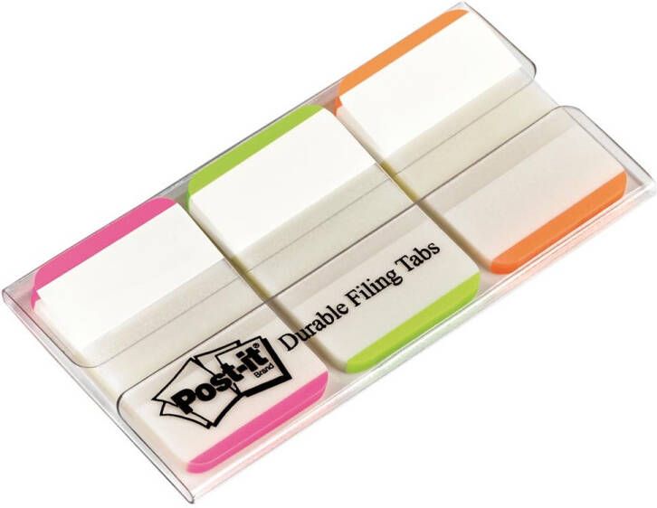 Post-It Index Strong ft 25 4 x 38 mm wit met gekleurde rand 3 kleuren 22 tabs per kleur