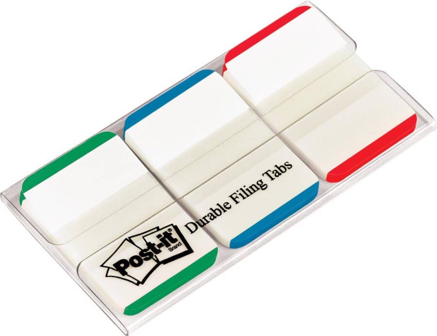Post-It Index Strong ft 25 4 x 38 mm wit met gekleurde rand 3 kleuren 22 tabs per kleur
