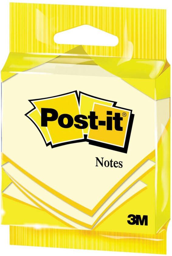 Post-it Post it Notes ft 76 x 76 mm geel blok van 100 vel op blister