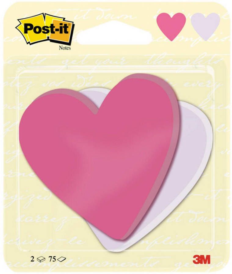 Post-It Notes 2 x 75 vel ft 70 x 72 mm hart power roze en paars