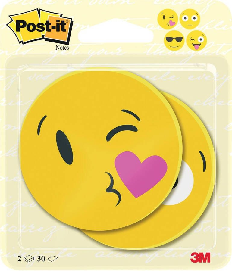 Post-it Notes Die-Cut EMOJI 30 vel ft 70 x 70 mm pak van 2 blokken