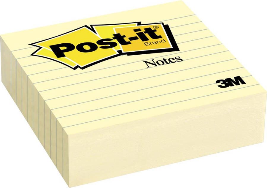 Post-It Notes ft 101 x 101 mm geel gelijnd blok van 300 vel