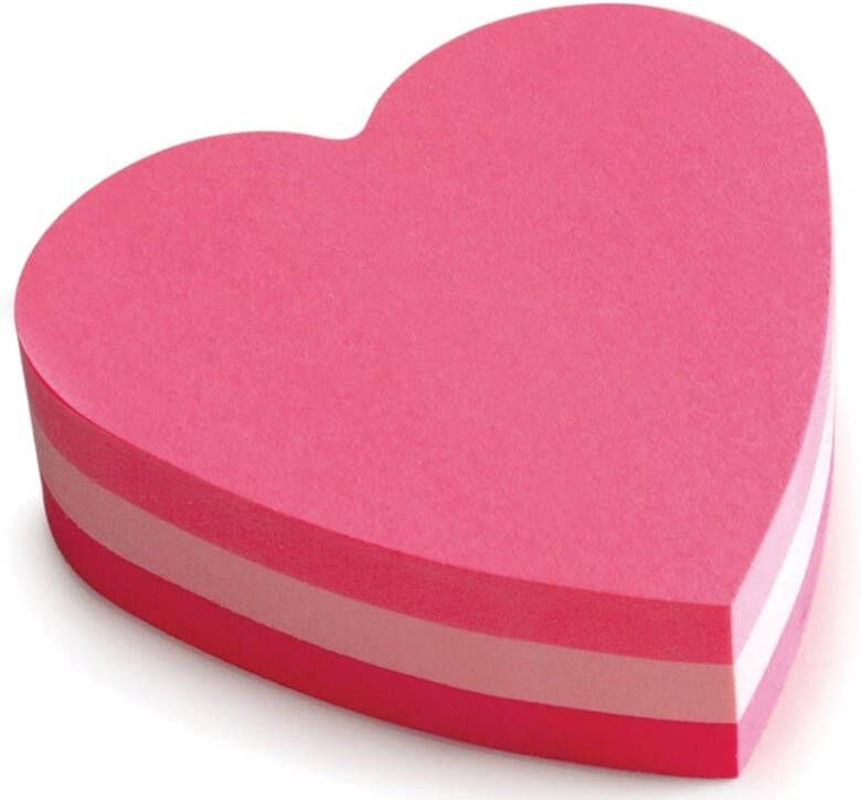 Post-It Notes mini hart 3 kleuren blok van 225 vel op blister