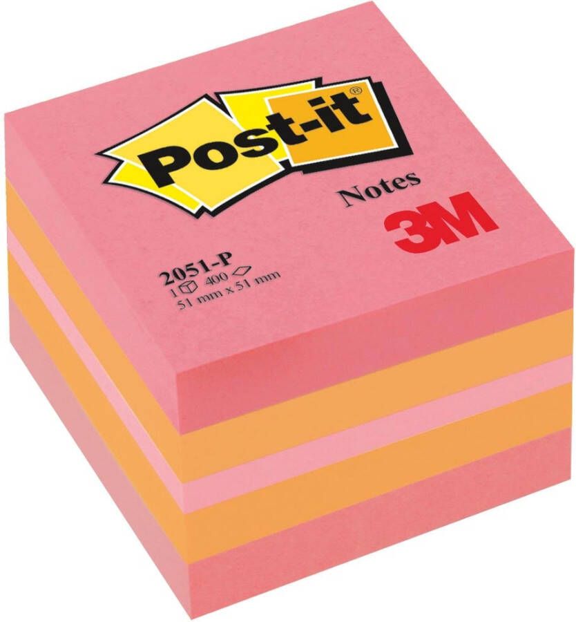 3M Post-it Memoblok 3M Post it 2051P kubus 51x51mm roze
