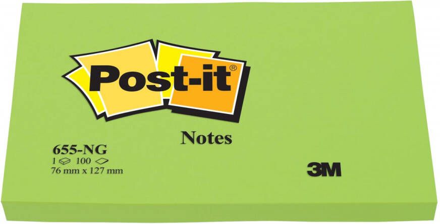 Post-It Notes 100 vel ft 76 x 127 mm neongroen