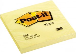 Post it Notes ft 76 x 76 mm geel blok van 100 vel
