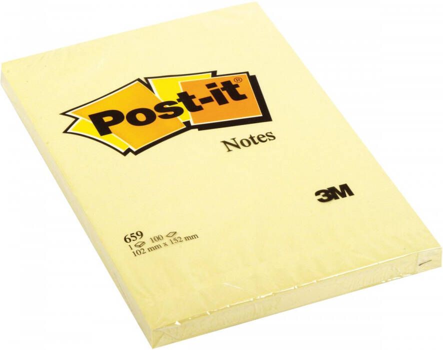 Post-It Notes ft 102 x 152 mm geel blok van 100 vel