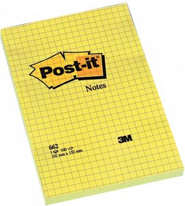 Post-It Notes ft 102 x 152 mm geel geruit blok van 100 vel