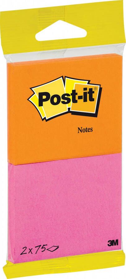 Post-It Notes Joy 75 blaadjes ft 76 x 63 5 mm pak van 2 blokken