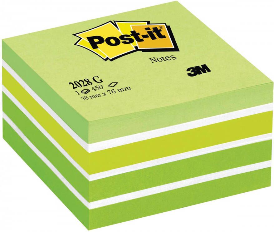 Post-It Notes kubus 450vel ft 76 x 76 mm groen