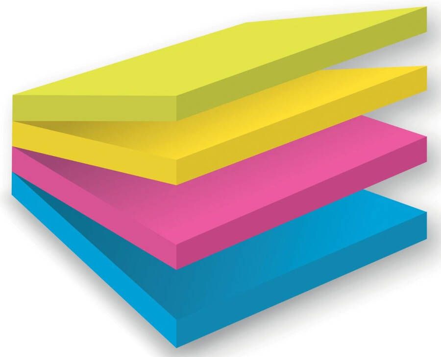 Post-it Post it Super Sticky Multicolor Notes Rio ft 76 x 76 mm 75 blaadjes blister van 4 blokken