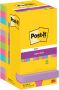 Post-It Super Sticky Notes 90 vel ft 76 x 76 mm assorti pak van 12 blokken - Thumbnail 1
