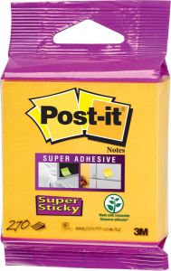 Post-It Super Sticky notes cube 270 vel ft 76 x 76 mm ultrageel op blister