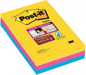 Post-It Super Sticky notes XXL Carnival 90 vel ft 101 X 152 mm gelijnd geassorteerde kleuren pak van