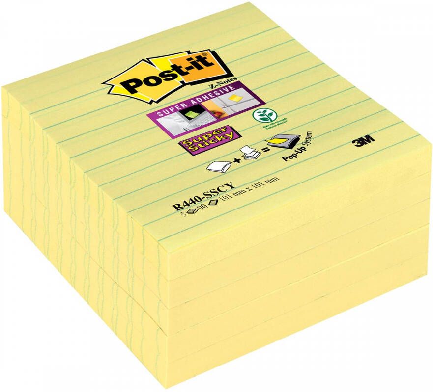 Post-It Super Sticky Z-notes 90 vel ft 101 x 101 mm gelijnd