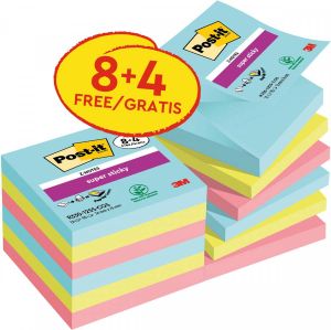 Post-It Super Sticky Z-notes Cosmic 90 vel ft 76 x 76 mm 8 + 4 GRATIS
