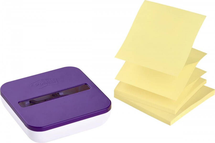 Post it Super Sticky Z notes dispenser met 2 blokken 76 x 76 mm geel